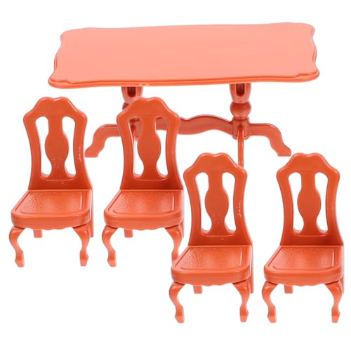 FUNOMOCYA Miniatur Tisch Stuhl Teilig Resin Kinderstühle Puppenhaus Möbel Spielhaus Zubehör für Fantasievolles und Kognitive Entwicklung von Kindern von FUNOMOCYA