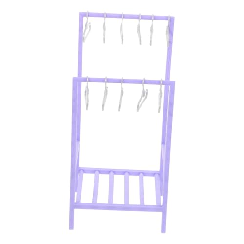 FUNOMOCYA Miniatur-kleiderständer mit Kleinen Kleiderbügeln Puppenkleiderständer Möbelzubehör für Puppenhaus Realistische Aufbewahrung für Kleine Kleidungsstücke und Spielzubehör von FUNOMOCYA