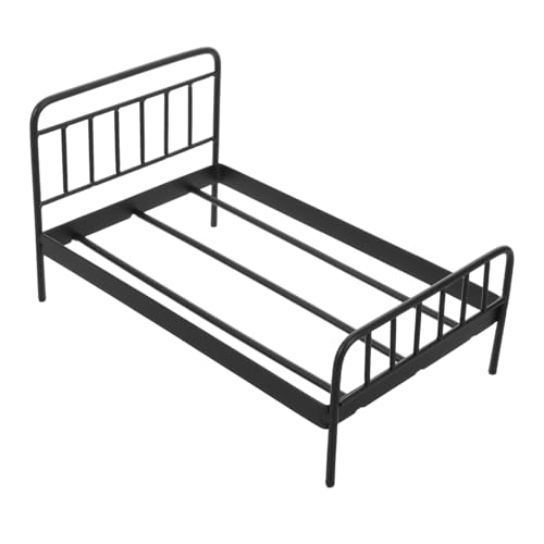 FUNOMOCYA Miniaturmöbel Möbel für Puppenbetten Tell vor, zu Puppenmöbel Puppenhausbett Miniatur-Möbelbett kleines Etagenbett Puppenbett Schwarz von FUNOMOCYA