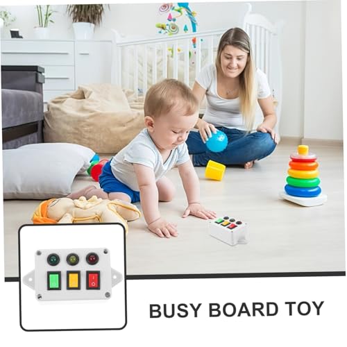 FUNOMOCYA Montessori Busy Board Fach Lichtschalter Lernspielzeug für Kleinkinder Ab Jahren Pädagogisches Motorikspielzeug zur Feinmotorik Hand Auge koordination und Problemlösung von FUNOMOCYA