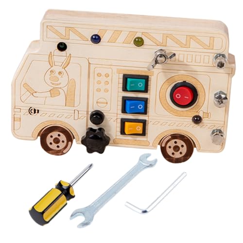 FUNOMOCYA Montessori Busy Board für Kleinkinder Jahre Pädagogisches Holzspielzeug mit Roter und Grünem Licht Fördert Hand Auge Koordination und Motorische Fähigkeiten Sicher und Langlebig von FUNOMOCYA