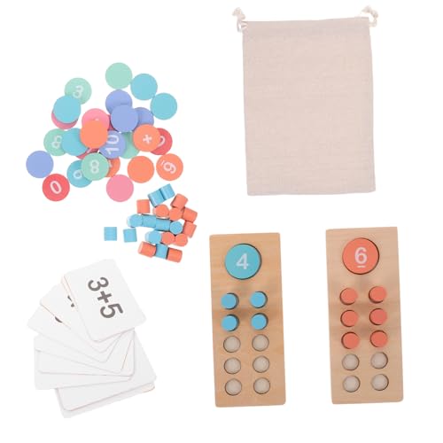 FUNOMOCYA Montessori Holz Zählrahmen mit Bunten Perlen Stabiles Rechenspielzeug für Kleinkinder Ab Jahr Mathe Lernspiel für Vorschulkinder Addition und Subtraktion Rechenhilfe für Zuhause von FUNOMOCYA