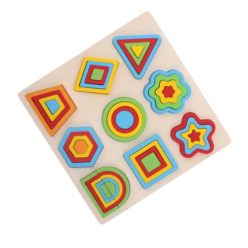 FUNOMOCYA Montessori Holzpuzzle für Kleinkinder Buntes Geometrisches Steckspielzeug Feinmotorik Form Farberkennung Sicheres Lernspielzeug für Vorschule und Frühkindliche Entwicklung von FUNOMOCYA