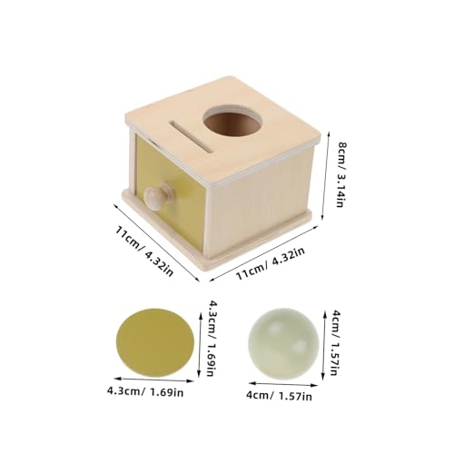 FUNOMOCYA Montessori Holzspielzeug Box Ball Münzwurf mit Schublade Fördert Feinmotorik Hand Auge koordination Geduld und Konzentration Pädagogisch für Vorschulkinder Mädchen Jungen von FUNOMOCYA