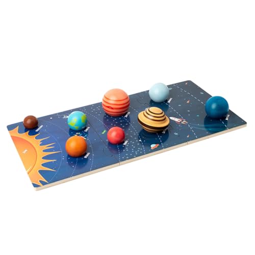 FUNOMOCYA Montessori Holzspielzeug Solar System Puzzle für Ab Jahren Interaktives Lernspielzeug mit Planeten Kognitive Handfertigkeit und Eltern Junge Mädchen Spiel Pädagogisches von FUNOMOCYA