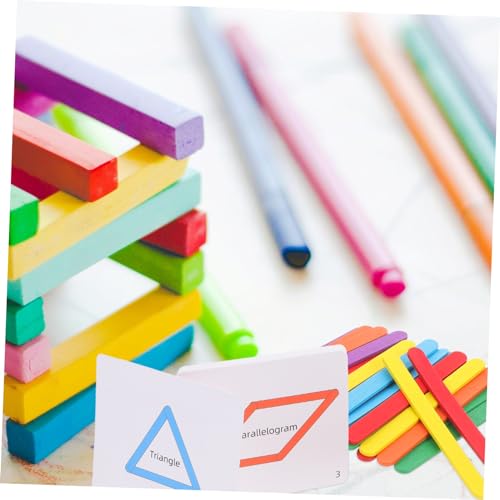 FUNOMOCYA Montessori Lernspielzeug Bunte Logikstäbe mit Karten Pädagogisches Steckspiel für Kleinkinder Große Bastelstäbe Fördert Logisches und Motorische Fähigkeiten von FUNOMOCYA