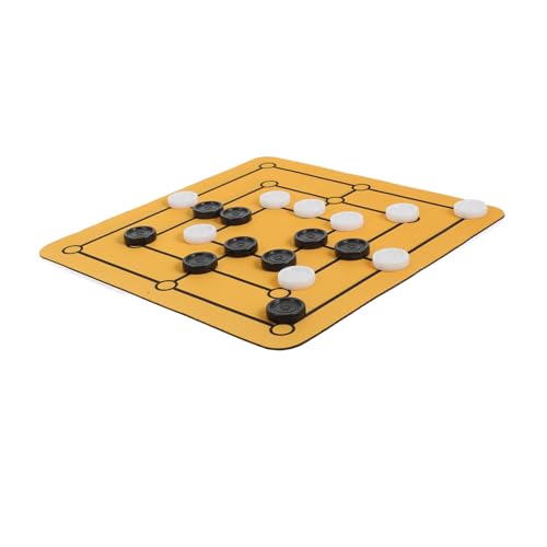 FUNOMOCYA Nine Mens Morris Brettspiel Tragbares Klassisches Strategiespiel für Zuhause Einzigartiges Desktop Schachbrett Familienfreundliches Gesellschaftsspiel für Unterhaltung und Geistige von FUNOMOCYA