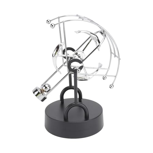 FUNOMOCYA Perpetual Motion Physikspielzeug Silber Kinetisches Wissenschafts dekor Schreibtisch Ornament für Büro und Zuhause Stilvolles Edukatives Modell für Erwachsene von FUNOMOCYA