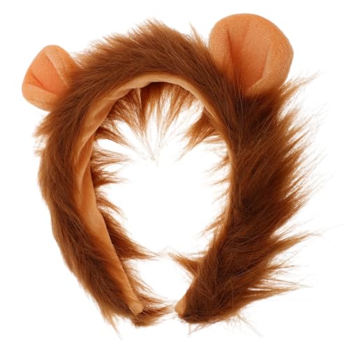 FUNOMOCYA Plüsch Haarreif für Erwachsene Weiches Stirnband mit Mähne Tierisches Dschungel Kostüm Zubehör für Halloween Fasching Kindergarten und Zoo Partys von FUNOMOCYA