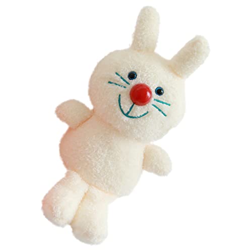 FUNOMOCYA Plüsch Hase Kuscheltier Rotes Nasen Design Weiches Stofftier Plüsch Kaninchen Schmusepuppe für Spielgefährte von FUNOMOCYA