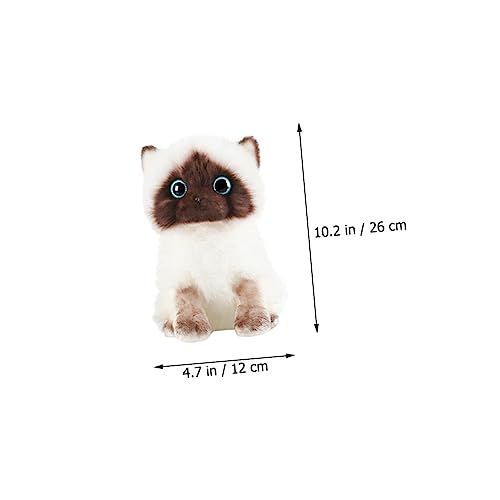 FUNOMOCYA Plüsch Siamkatze Puppe Niedliches Stofftier für Dekoratives Realistische Kuschelige Samtfigur für Mädchen Jungen von FUNOMOCYA