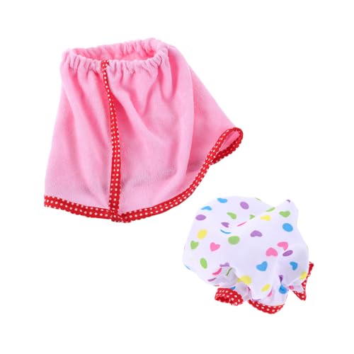 FUNOMOCYA Puppen Bademantel Set mit Süßer Mini Duschehaube Weiche Doll Robe und Niedlicher Puppenkleidung Kompatibel für Amerikanische Mädchenpuppen Stilvolle Schlafanzug Accessoires von FUNOMOCYA