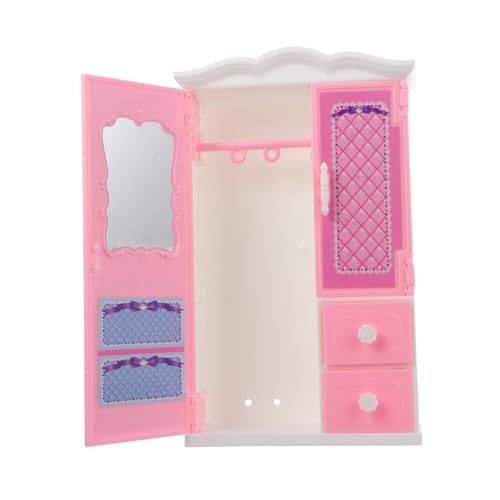 FUNOMOCYA Puppen Kleiderschrank Garderobe aus Stabilem Material Sicher ohne Ecken Kompakt und Leicht Praktischer Aufbewahrungsschrank für Puppenkleidung für Ordnen von FUNOMOCYA