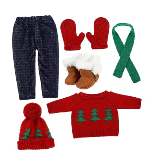 FUNOMOCYA Puppen Weihnachtskleidung Baumwolle Kuscheliger Pullover Mütze Schal Handschuhe Winterkostüm Festliche Puppenbekleidung für Feiertagsgeschenk FUNOMOCYA Puppen Weihnachtskleidung Baumwolle Kuscheliger Pullover Mütze Schal Handschuhe Winterkostüm Festliche Puppenbekleidung für Feiertagsgeschenk von FUNOMOCYA