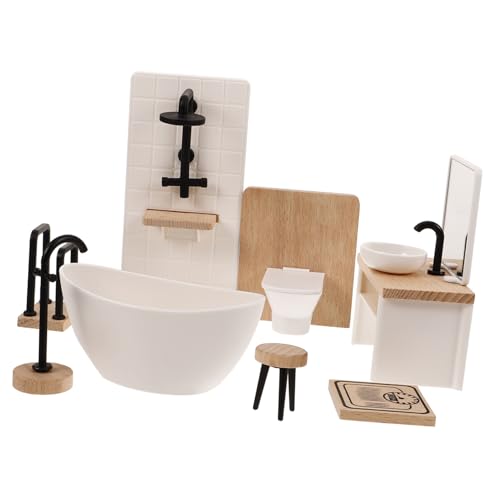 FUNOMOCYA Puppenhaus Miniatur Badezimmer Set Teilig Realistische Duschraum Requisiten Langlebige Miniatur Möbel Dekoratives Badezimmer Accessoire für Puppenhaus von FUNOMOCYA