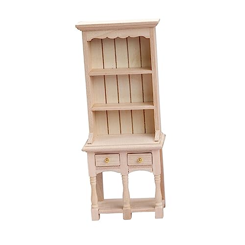 FUNOMOCYA Puppenhaus Miniatur Bücherregal aus Holz Miniatur Schrank Möbelmodell für Kreatives Rollenspiel Zubehör Robustes Holz Dekoratives Mini Möbelstück von FUNOMOCYA
