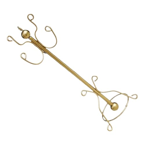 FUNOMOCYA Puppenhauskleidung Rack Dollhouse Tree Hanger Realistische Puppenhausmöbel Puppenhausmantelstand Miniatur-kleiderständer Aus Metall Mini-puppenhausregal Miniature Rack Golden von FUNOMOCYA