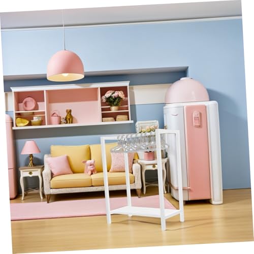 FUNOMOCYA Puppenkleiderständer Miniatur Puppenhaus Kleiderständer mit Hängern Realistisches Kinderfreundliches Zubehör zum Organisieren und Präsentieren von Puppenoutfits von FUNOMOCYA