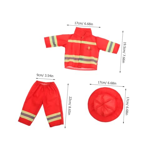 FUNOMOCYA Puppenkleidung Feuerwehrkostüm für Plüschtiere Feuerwehrmann Outfit mit Hut Kompatibel mit Mädchenpuppen Vielseitiges Rollenspiel Kreative von FUNOMOCYA