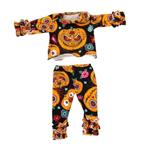 FUNOMOCYA Puppenkleidung Halloween Outfit Kürbismuster Weiches Material Leuchtende Farben Für Mädchenpuppe Reborn Puppenfest von FUNOMOCYA
