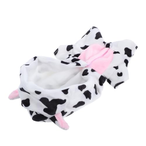 FUNOMOCYA Puppenkleidung Kuschelweicher Kuh Jumpsuit Plüsch Overall Sanft Bequem Outfit Niedliches Kostüm Für Puppen Schlafanzug von FUNOMOCYA