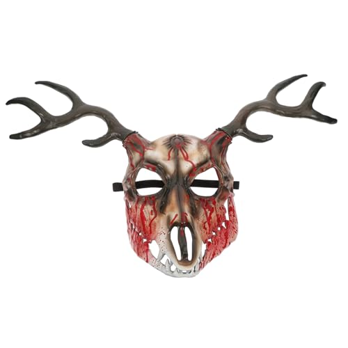 FUNOMOCYA Realistische Halbgesichtige Hornmaske mit Abnehmbarem Geweih für Halloween Cosplay und Maskerade Atmungsaktiv und Vielseitig für Party Bühnenauftritte und Foto Requisiten FUNOMOCYA Realistische Halbgesichtige Hornmaske mit Abnehmbarem Geweih für Halloween Cosplay und Maskerade Atmungsaktiv und Vielseitig für Party Bühnenauftritte und Foto Requisiten von FUNOMOCYA