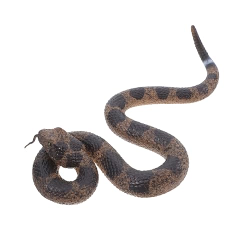 FUNOMOCYA Realistische Klapperschlange aus Weichem Gummi mit Klappergeräusch Lebensechtes Reptil Modell für Halloween Dekoration Party Deko und Praktische Scherzartikel von FUNOMOCYA