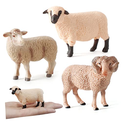 FUNOMOCYA Realistisches Schaf Modell Figur aus Hochwertigem Material Lebensecht Gestaltetes Tierornament mit Gebogenen Hörnern Dekoratives für Kinderzimmer und Schulunterricht Pädagogisches von FUNOMOCYA
