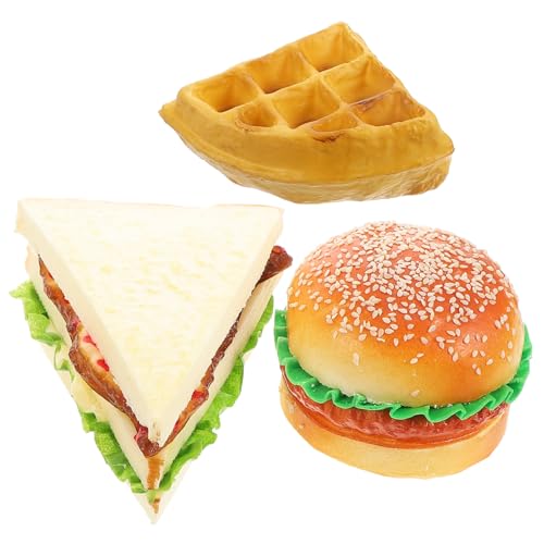 FUNOMOCYA Realistisches Teiliges Frühstücksset Detailgetreue Hamburger Sandwich Nachbildung Vielseitige Kinderküche Deko für Rollenspiele und Kreative Lernaktivitäten von FUNOMOCYA