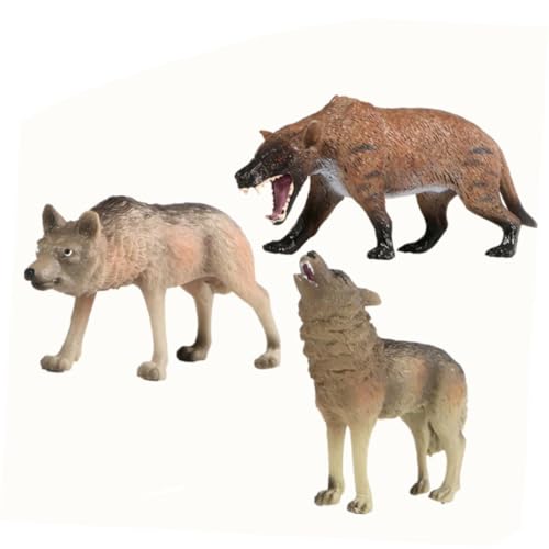 FUNOMOCYA Realistisches Wolf Modell Figurine Tier Ornament Dekoration für Zuhause Büro Auto Detailgetreu Pädagogisch Geschenkidee und Fotorequisite von FUNOMOCYA