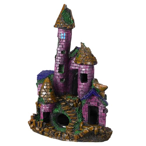 FUNOMOCYA Resin Castle Ornament für Aquarien Einzigartiges Schloss Design Vielseitig Einsetzbar für Fischbecken von FUNOMOCYA