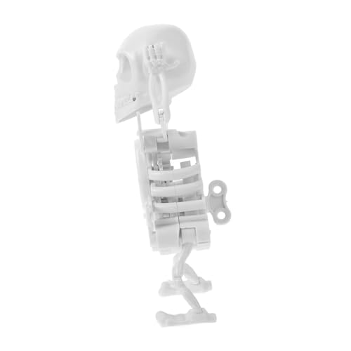 FUNOMOCYA Schädel Halloween Knochen drinnen Skelette Dekorate groß tanzendes Totenkopfspielzeug Innenspielzeug Kinderspielzeug Uhrwerkspielzeug für Plastik Weiß von FUNOMOCYA