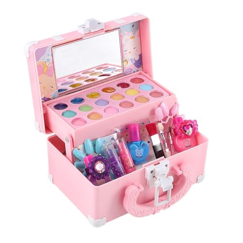 FUNOMOCYA Schminkset Mädchen Wasserlösliches Makeup mit Buntem Lidschatten Hautfreundlich Fördert Farbwahrnehmung und Hand Auge koordination Rollenspiel für Kleine Prinzessinnen von FUNOMOCYA