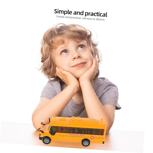FUNOMOCYA Schulbus Modell mit Musik Funktion Realistische Türen zum Öffnen Sicherer Inertie Bus Leichtes Kleines Design für Kleinkinder Interaktives Fahrzeugspielzeug für Jungen und Mädchen von FUNOMOCYA