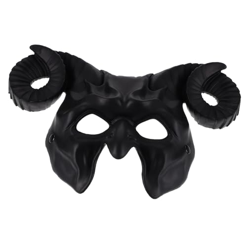 FUNOMOCYA Schwarze Halloween Maske mit Büffelhörnern Verstellbar durch Elastisches Band Gruseliges Dekor für Kostüm und Maskenbälle Geeignet für Halloween Karneval Cosplay und Party FUNOMOCYA Schwarze Halloween Maske mit Büffelhörnern Verstellbar durch Elastisches Band Gruseliges Dekor für Kostüm und Maskenbälle Geeignet für Halloween Karneval Cosplay und Party von FUNOMOCYA