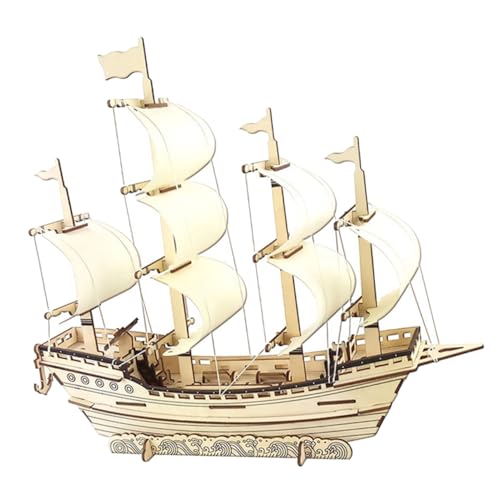 FUNOMOCYA Holz Puzzle DIY Segelboot Modell Handgefertigter Schiff Bausatz Für Erwachsene Kreatives Bastelspielzeug Konzentration Und Geduld Für Hobbyisten Und Bastelfans von FUNOMOCYA