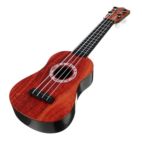 FUNOMOCYA Simulation Ukulele aus Hochwertigem Kunststoff Lang mit Realistischer Holzmaserung Kindgerechtes Musikspielzeug für Anfänger und Musikliebhaber Inklusive Ersatzsaiten und von FUNOMOCYA