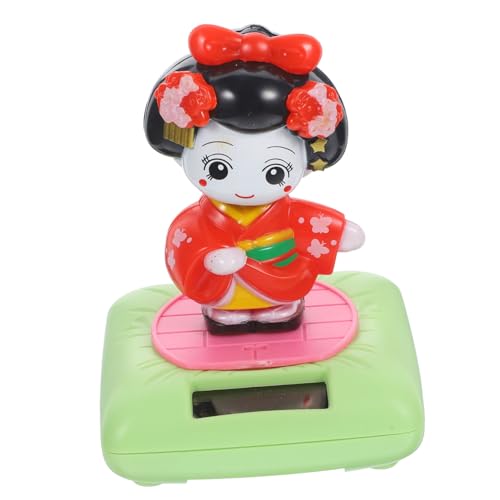 FUNOMOCYA Solar Dancer Wackelkopf Puppe Sänger Auto Innendekoration Ornament Solarauto-Puppe Bürodekoration büro Dekoration Office Decoration Automobil Desktop-Kimono-Puppenornamente Wagen von FUNOMOCYA