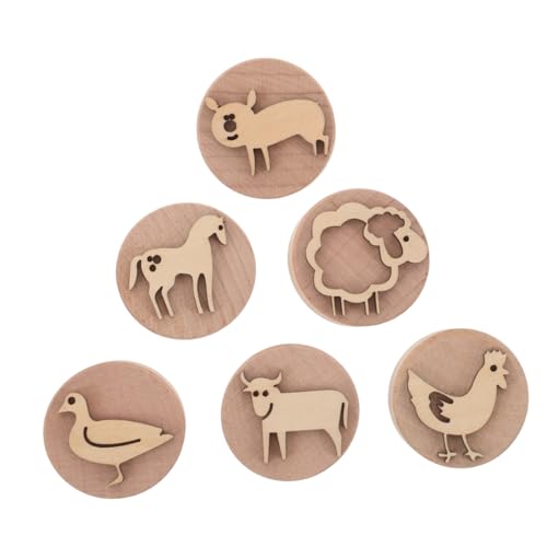 FUNOMOCYA Stempel Set Holzstempel Tiermotive Knetwerkzeug Tonstempel für Kleinkinder Frühförderung Spielspaß für Schule und Party von FUNOMOCYA