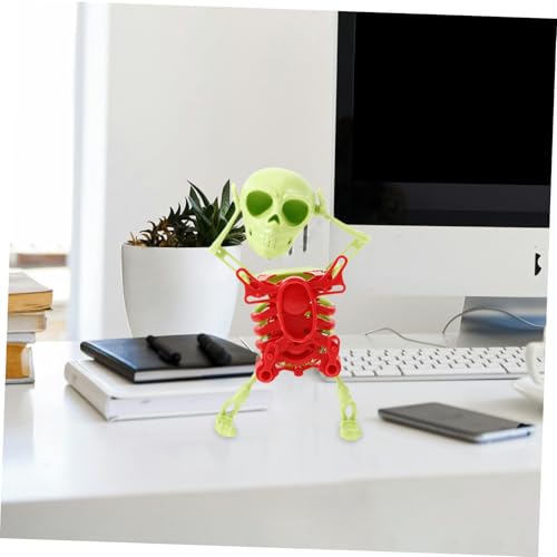 FUNOMOCYA Tanzendes Skelett mit Aufziehmechanismus Gedruckte Halloween Deko Figur ohne Batterie Lustiges Entspannungs und Partyspielzeug für Erwachsene von FUNOMOCYA