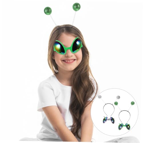 FUNOMOCYA Teiliges Außerirdischer Stirnband Brillen in Grün Silber Lustige Party Sonnenbrillen Kostüm Accessoire für Erwachsene Festival Outdoor Spaß FUNOMOCYA Teiliges Außerirdischer Stirnband Brillen in Grün Silber Lustige Party Sonnenbrillen Kostüm Accessoire für Erwachsene Festival Outdoor Spaß von FUNOMOCYA