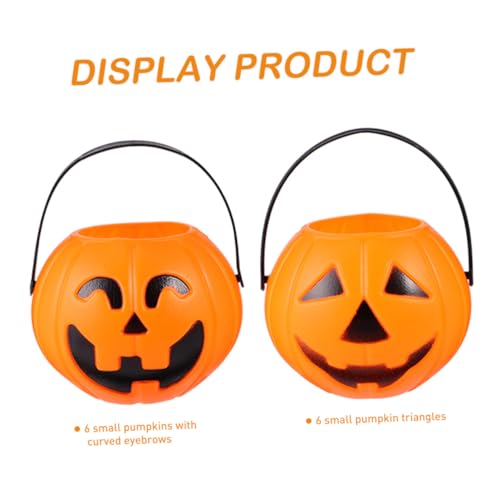 FUNOMOCYA Teiliges Halloween Deko Orange Kürbis Atmosphäre Dekoration mit Kleinen Gebogenen und Kleinen Dreieckigen Kürbissen Halloween Requisiten für Festliche Party Stimmung von FUNOMOCYA