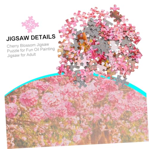 FUNOMOCYA Teiliges Kirschblüten Puzzle für Erwachsene Präzise Geschnittenes Ölgemälde Farbgenaues Kirschblüten Motiv Unterhaltsames Gehirnspiel für Freunde und Familie von FUNOMOCYA