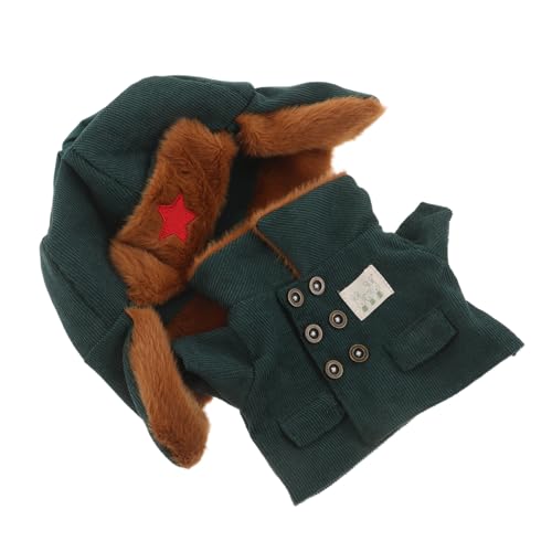 FUNOMOCYA Teiliges Puppen-Armee-Outfit Grüne Warme Jacke und Mütze Kreatives Winter-Dress-up für Fördert Fantasie als für Puppensammler und Spielspaß von FUNOMOCYA