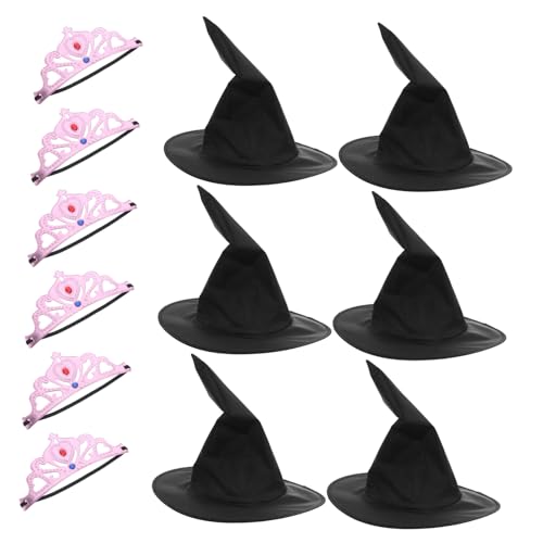 FUNOMOCYA Teiliges Set Hexenhüte und Prinzessinnenkronen für Leichte Schwarze Zauberhüte S und Pinke Weiche Geburtstagskronen Bequemes Cosplay-party-dekor für Mädchen Geburtstagsfeiern FUNOMOCYA Teiliges Set Hexenhüte und Prinzessinnenkronen für Leichte Schwarze Zauberhüte S und Pinke Weiche Geburtstagskronen Bequemes Cosplay-party-dekor für Mädchen Geburtstagsfeiern von FUNOMOCYA