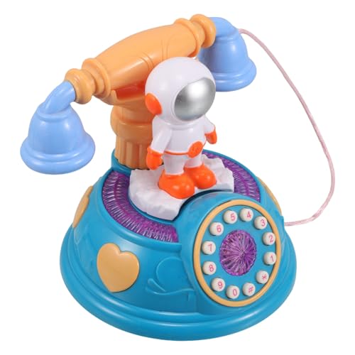 FUNOMOCYA Telefon Astronaut Design mit Licht und Musik Effekten Interaktives Lernspielzeug für Kleinkinder Pädagogisches Retro Telefon für Zuhause und Vorschule von FUNOMOCYA