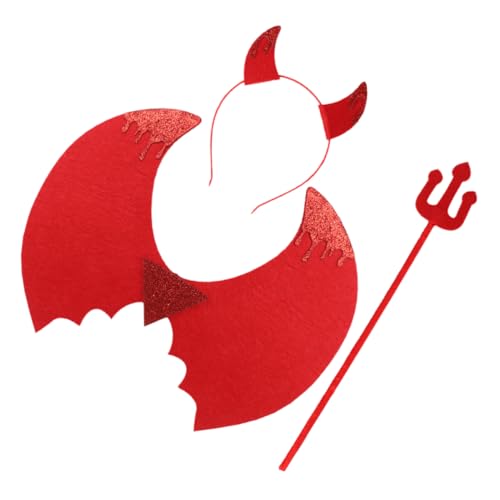 FUNOMOCYA Teufel Kostüm Rotes Teiliges Halloween Cosplay Zubehör mit Teufelshörnern und Flügeln Leichtes Party Kostüm für Jungen und Mädchen für Karneval und Themenfeiern FUNOMOCYA Teufel Kostüm Rotes Teiliges Halloween Cosplay Zubehör mit Teufelshörnern und Flügeln Leichtes Party Kostüm für Jungen und Mädchen für Karneval und Themenfeiern von FUNOMOCYA