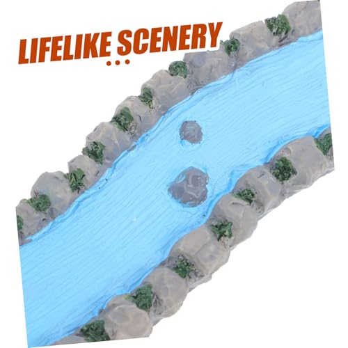 FUNOMOCYA Therapeutisches Miniatur Fluss dekor aus Robustem Resin Realistische Sandkasten Landschaft für Mentale Wellness Geeignet für Zuhause Büro und Yoga Studios Modellbahn Zubehör und von FUNOMOCYA