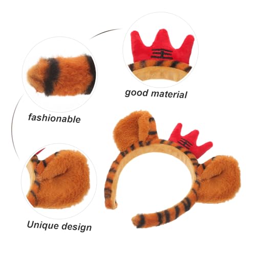 FUNOMOCYA Tiger Ohren Haarband Tier Kostüm Accessoire Leicht Bequem Strapazierfähig für Karneval Fasching Mottoparty Cosplay Mädchen Frauen von FUNOMOCYA