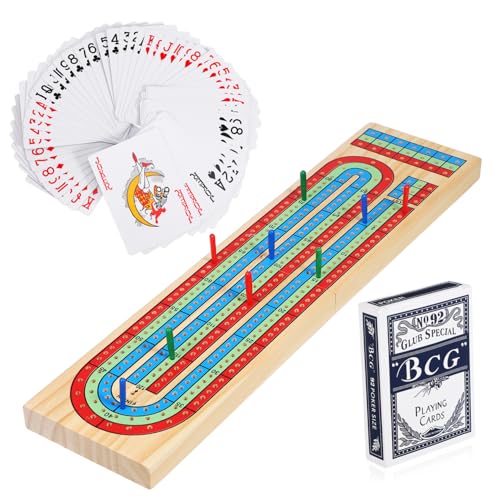 FUNOMOCYA Tragbares Cribbage Brettspiel aus Leichtem Holz Kompaktes Reise brettspiel mit Traditionellen Spielsteinen und Stiften Faltbares Tischspiel für Erwachsene und Familien Praktisches von FUNOMOCYA